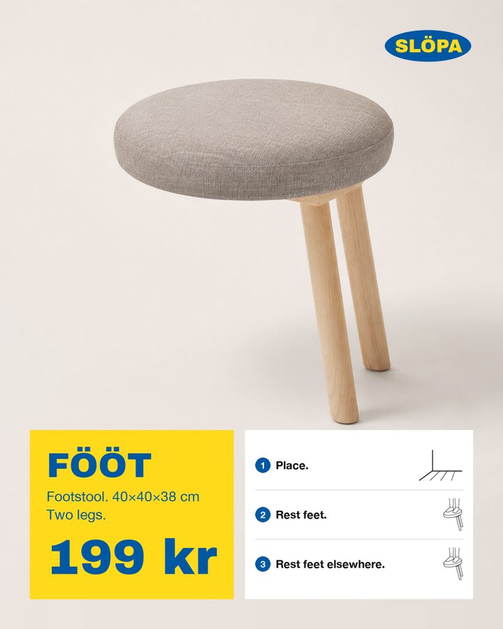 FÖÖT, Footstool. Two legs.
