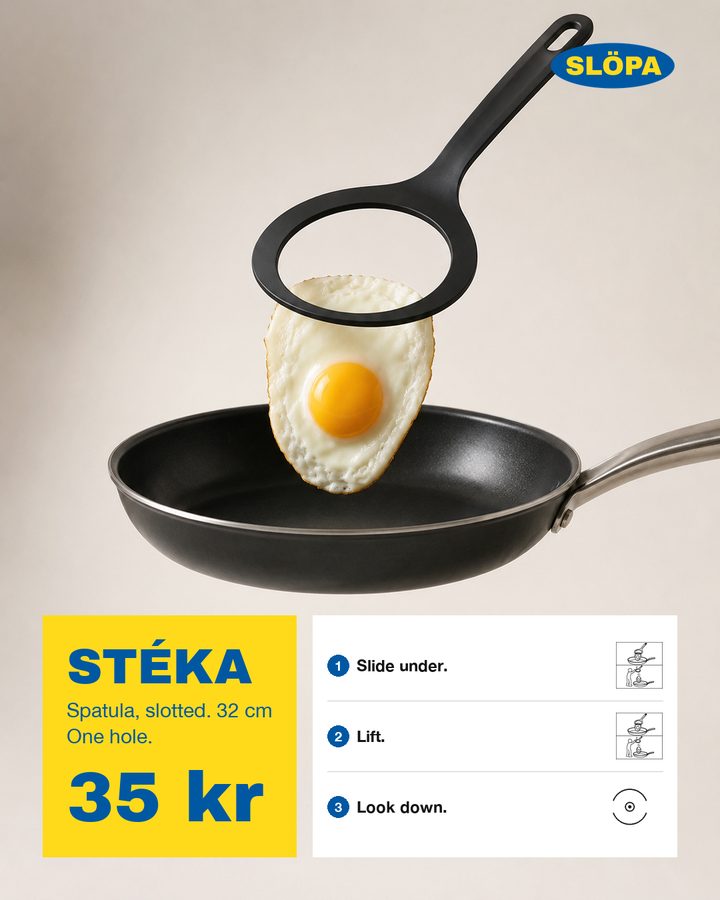 STÉKA, Spatula, slotted. One hole.